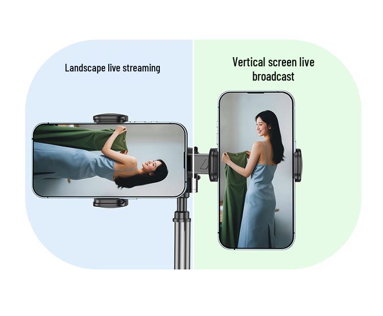 Dual-Camera Phone Holder: C21B Floor & Desktop Shooting Stand with 17mm Universal Ball Head