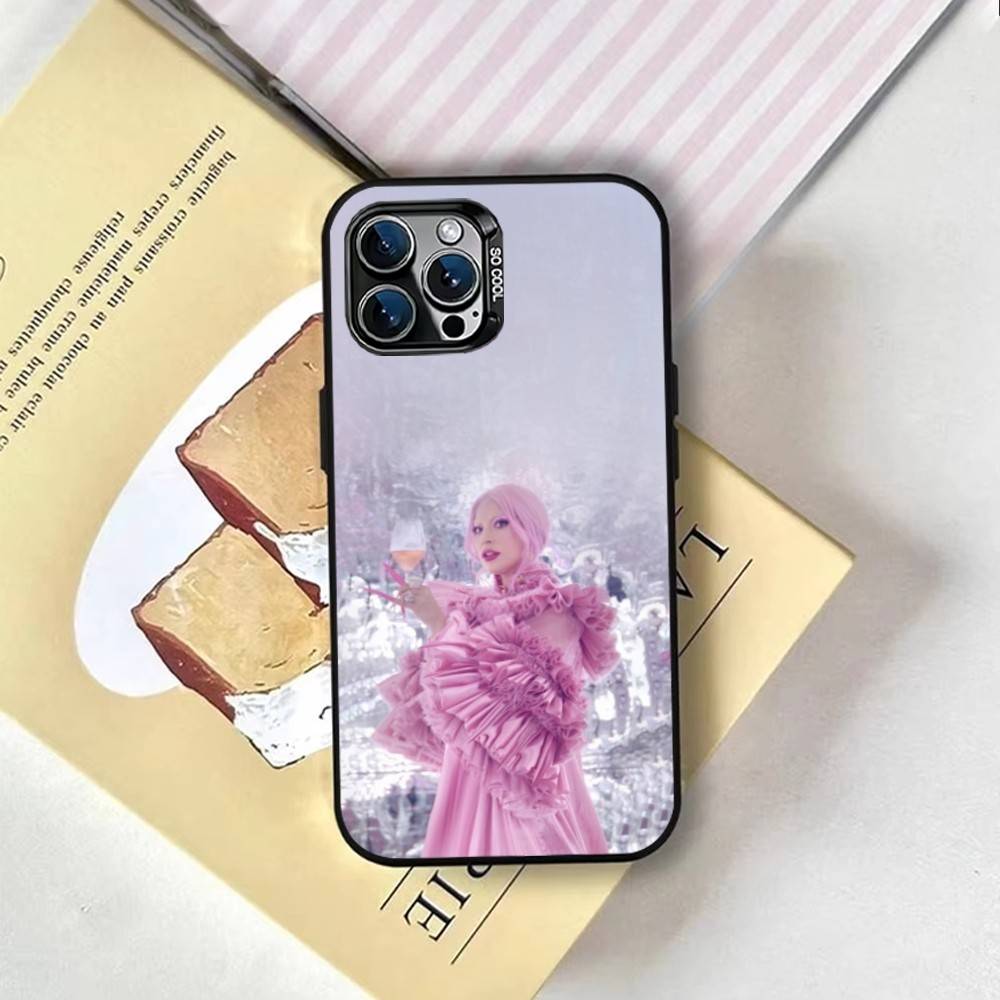 Sängerin L-Lady G-Gaga Handyhülle Für iPhone 17,16,15,14,13,12,11 Plus,Pro Max,XS,Farbige Silberbeschichtete Innenseite