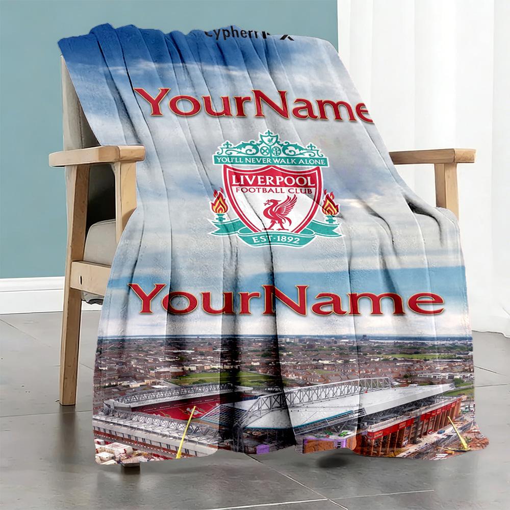 Liverpool Personalized Name Blanket Gift Customizable Blanket Ultra-Soft Perfect for Bedding Chair Couch Home Decor Ideal for All Seasons