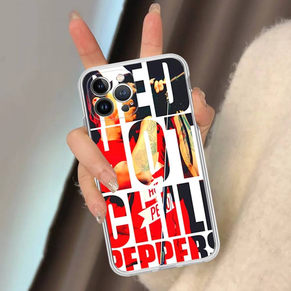 Red Hot Chili P-Peppers Band Transparent Phone Case For IPhone 17 Air 16 Pro Max 15 14 13 12 11Plus Shockproof Cover