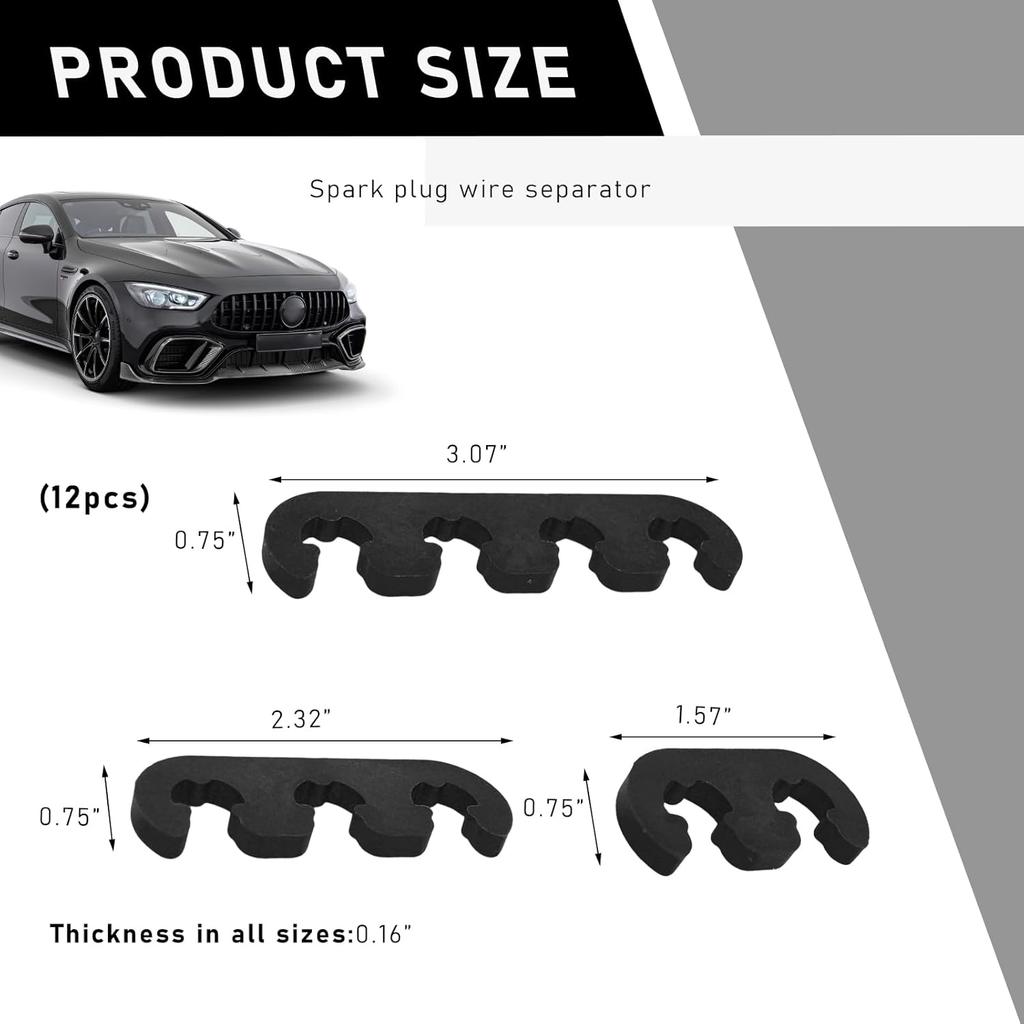 12 PCS Spark Plug Wire Separator, 7mm 8mm 8.5mm 8.8mm Spark Plug Branch Clamp, Car Engine Spark Plug Separators, Vehicle Ignition Wire Separators