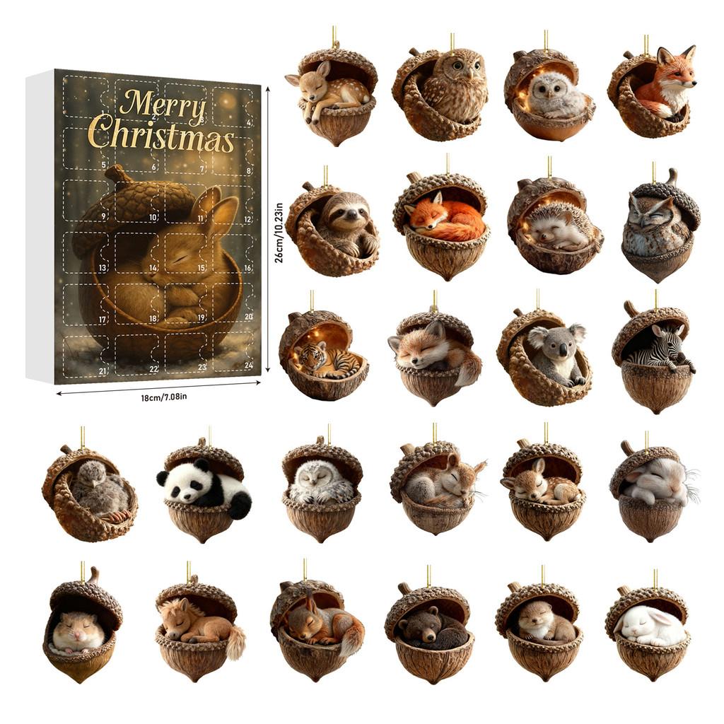 Christmas Animal Blind Box Series With Acrylic Ornaments For Holiday Decor Gift For Kids