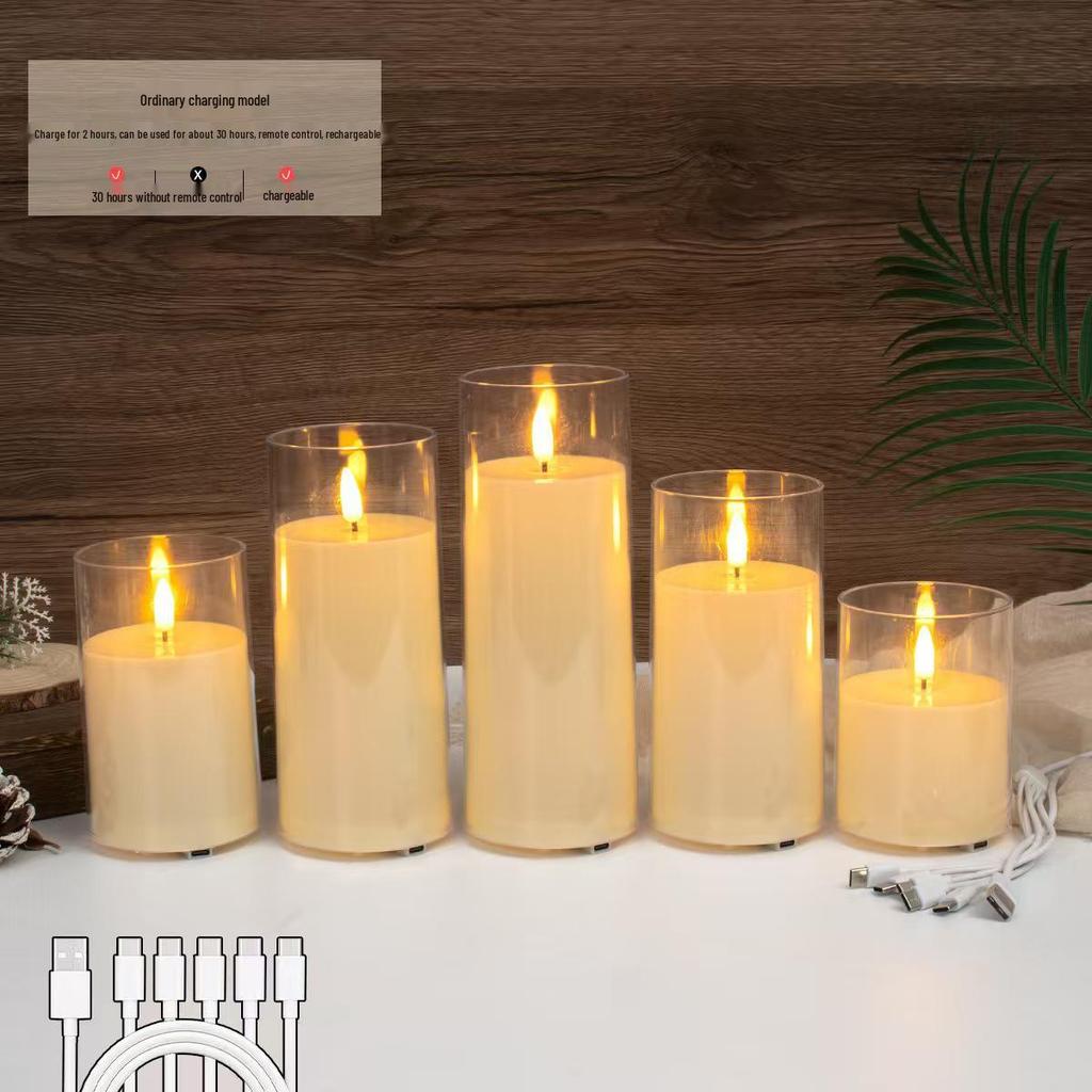 Acrylic LED Candle Light with Swaying Flame and Cup