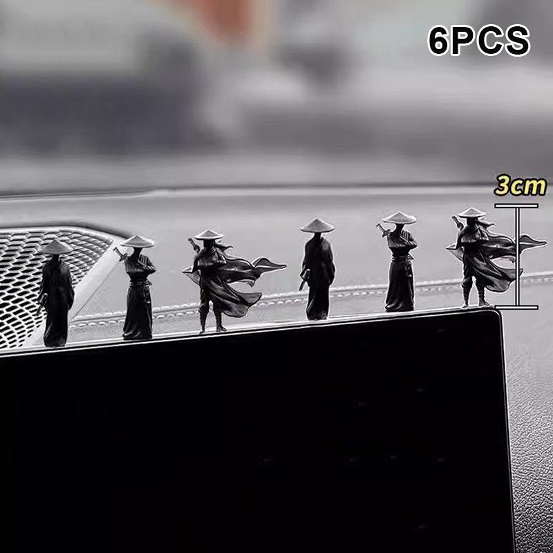

6Pcs/set Exquisite Ancient Car Statue Ornament Mini Chinese Swordsman Figure Cartoon Swordsman Miniatures Interior Decor