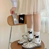 Ladies Spring and Summer Cute Cartoon Bow Boneless Middle Tube Pile Socks