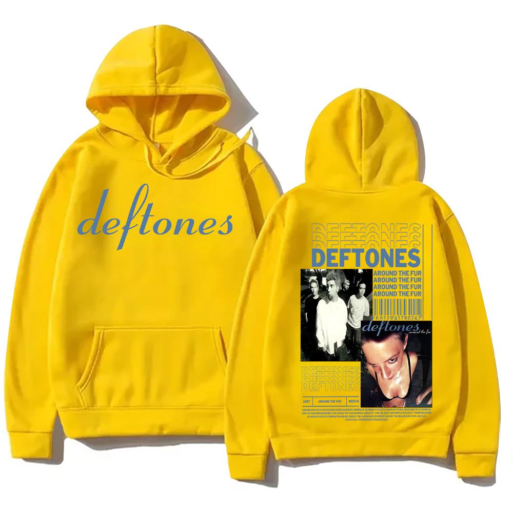 Deftones Hoodie Around The Fur Album Print Clothes Men Classic Pullover Harajuku Gothic Aesthetic Hoody Women Men Y2K Sweatshirt