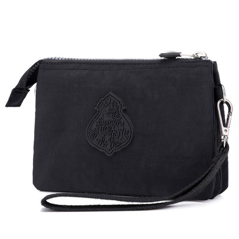

Women s messenger bag, light washed nylon shoulder bag, multi-level mobile phone change key bag, small bag in hand. чорний