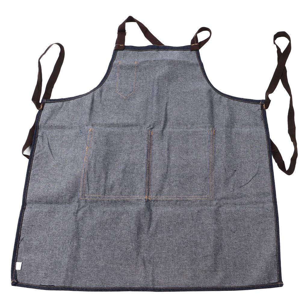 Denim Apron Abrasion Resistant Washable Chef Apron Adjustable Stylish Kitchen Apron for Cooking