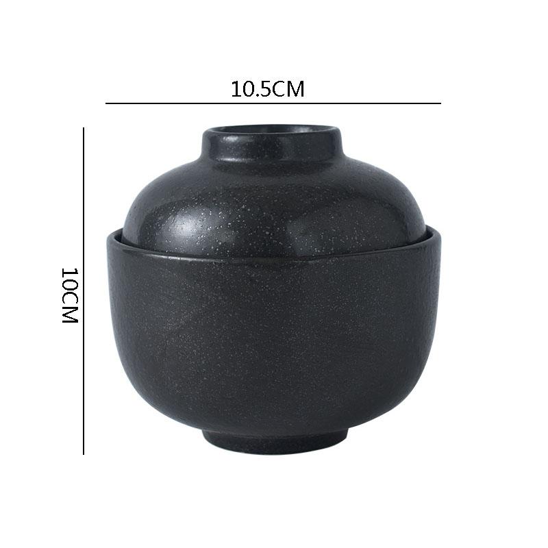 Keramikschüssel mit Deckel Kreatives Muster Dicke Suppenschüssel Dampfeierschüssel Dessertschalen Snackschalen Restaurant Spezialgeschirr