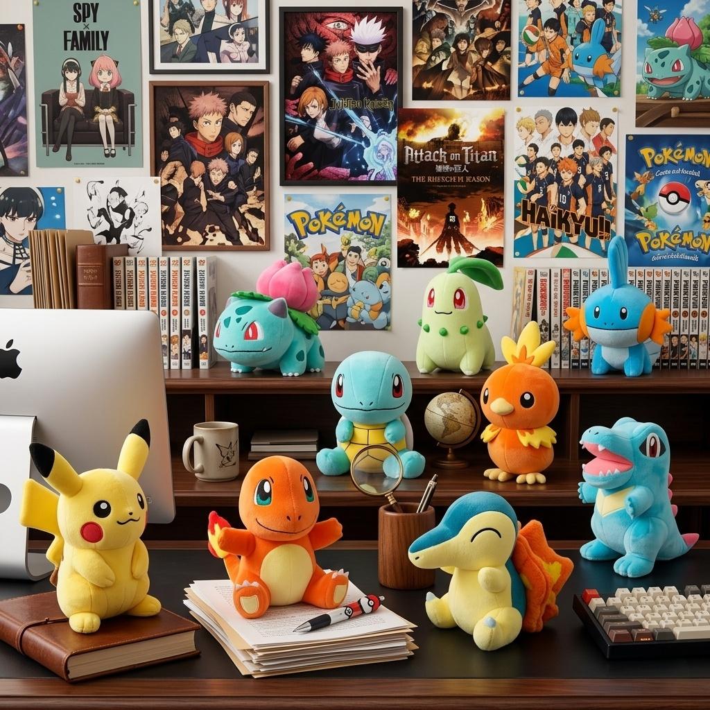 Pikachu Squirtle Bulbasaur Charmander Cyndaquil Totodile Ivysaur Popplio Plush Toy Peluche Doll Toy Hobbie Birthday Gift