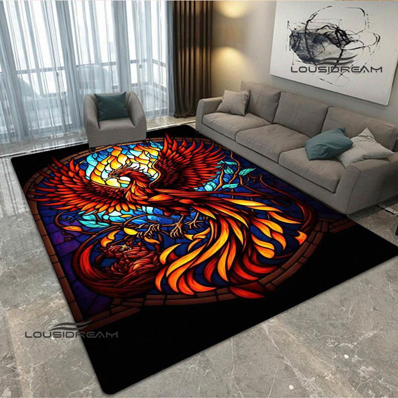 3D Phoenix Printed Carpet Kitchen Mats Non -slip Carpet Outdoor Carpets Area Rug Bedroom Decor Pink Room Decor Birthday Gift