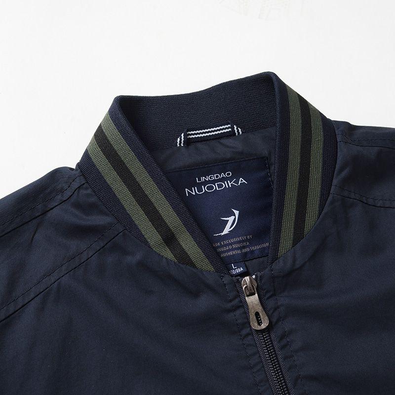 Leadway Nautica Men's Plus Size Cotton Bomber Jacket - Casual High-End Loose Fit with Stand-Up Collar.