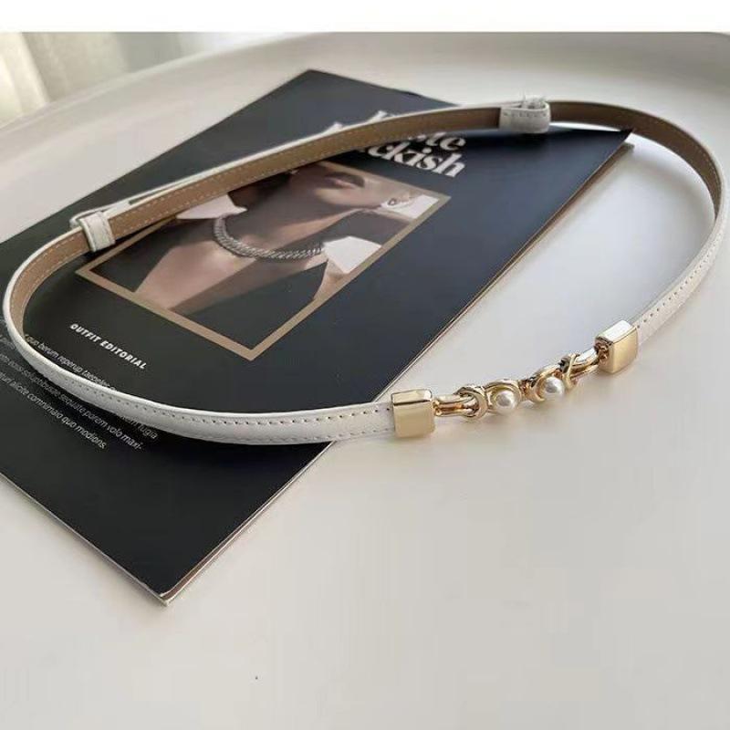 

Belt Modern Womens Featuring Decorative Pearl Buckle For A Classy Essential Wardrobe White Pearl