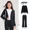 MJ STYLE Women's Hooded Sweatshirt & Flared Pants Set
