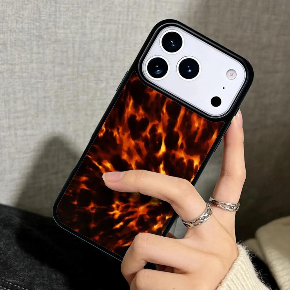 Capa Case for iPhone 17 Air 16 Pro Max 15 Plus 11 13 Mini 14 12 Back Phone Cover Tortoise Shell Pattern polished Marble