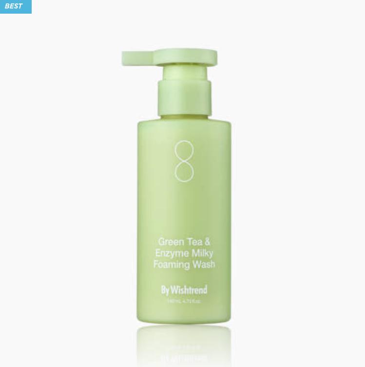 By Wishtrend Green Tea & Enzyme Milky Foaming Wash – Gentle Daily Cleanser 140ml