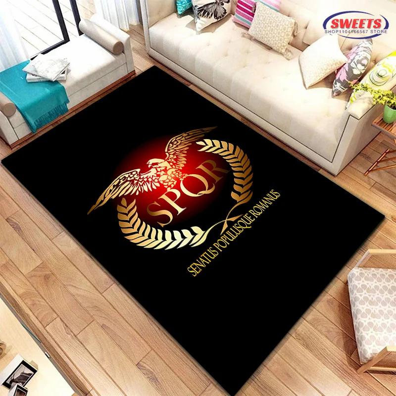1PC Mysterious Roman Logo Print Carpet Living Room Bedroom Office Bedside Bathroom Floor Mats Home Decor Rug Gift Quick Arrival