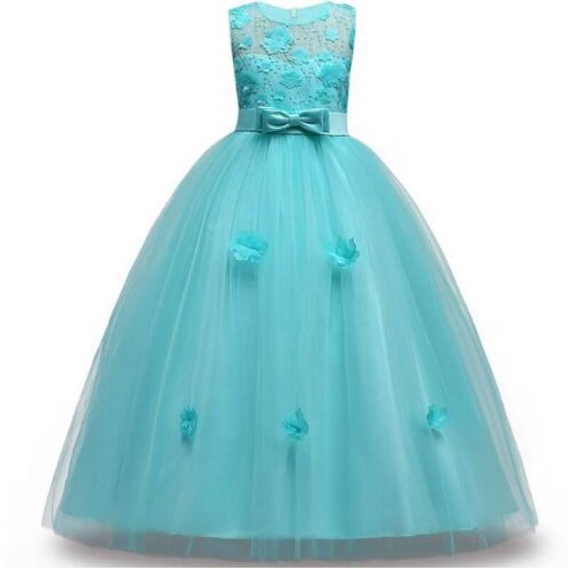 Dívčí vycházkové šaty, květinové šaty, dětské taneční dlouhé šaty na klavír, šaty na večírky a bankety