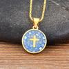 Nidin Fashion Female Cross Pendants Shell 6 Colors Gold Plated Jesus Chain Necklace Jewelry For Men Women Wholesale Dropshipping