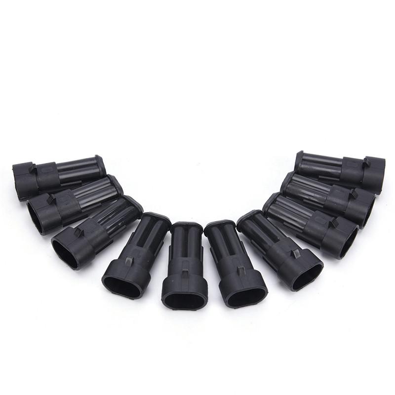 10 Súprav 2-pinový Vodotesný Zapečatený Konektor Káblov Zástrčka Súprava do Auta