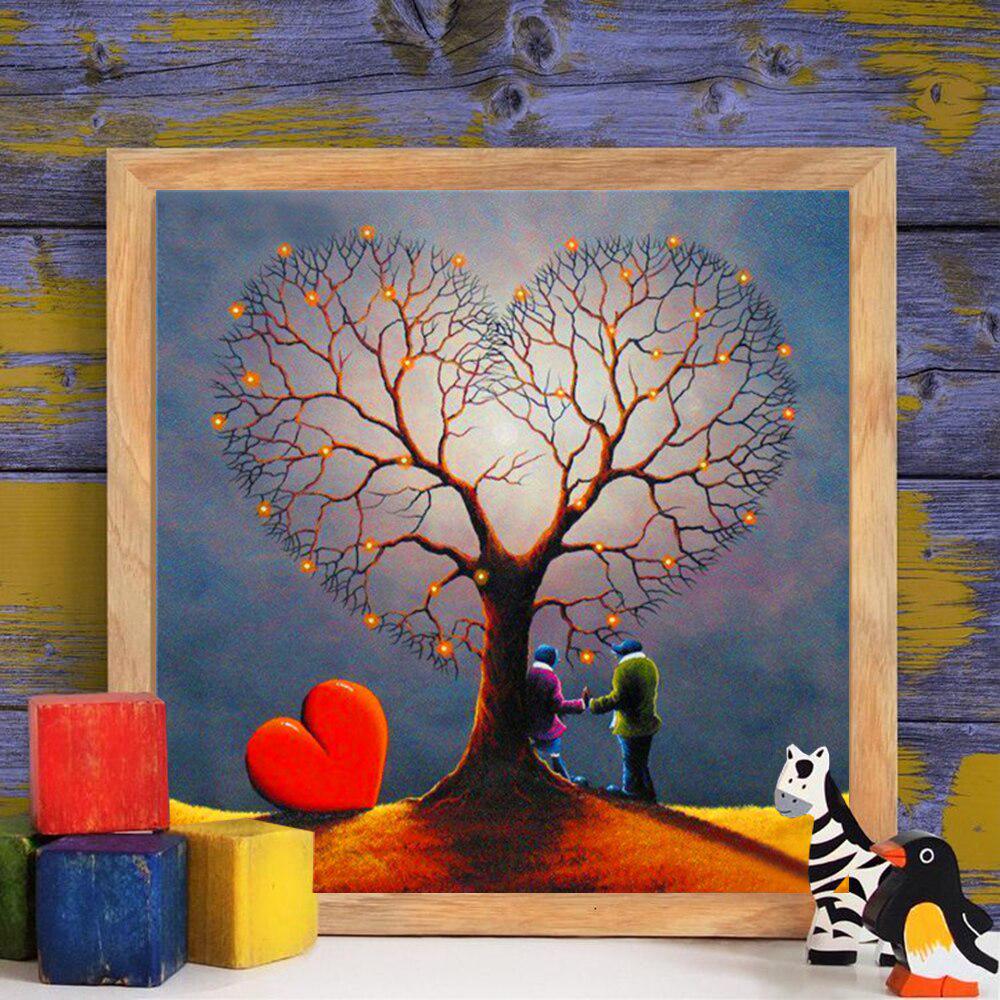 Diamond Painting Full Square New Arrival Tree Diamond Embroidery Couple Mosaic Landscape Craft Kit