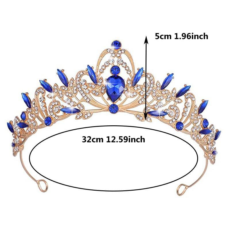 1pc Bridal Crown Tiara Alloy Black Vintage Baroque Rhinestone Crystal Wedding Dress Accessories Performance Hair Accessories