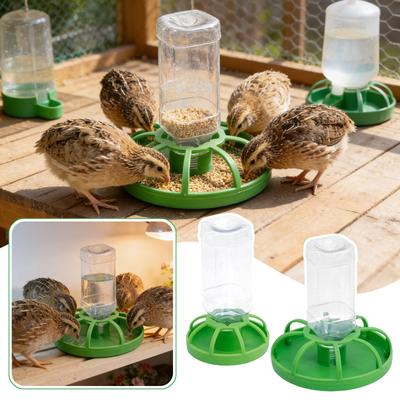 Plastic Poultry Waterer Dispenser with Detachable Base for Chickens Ducks and Small Birds Easy To Clean and Fill