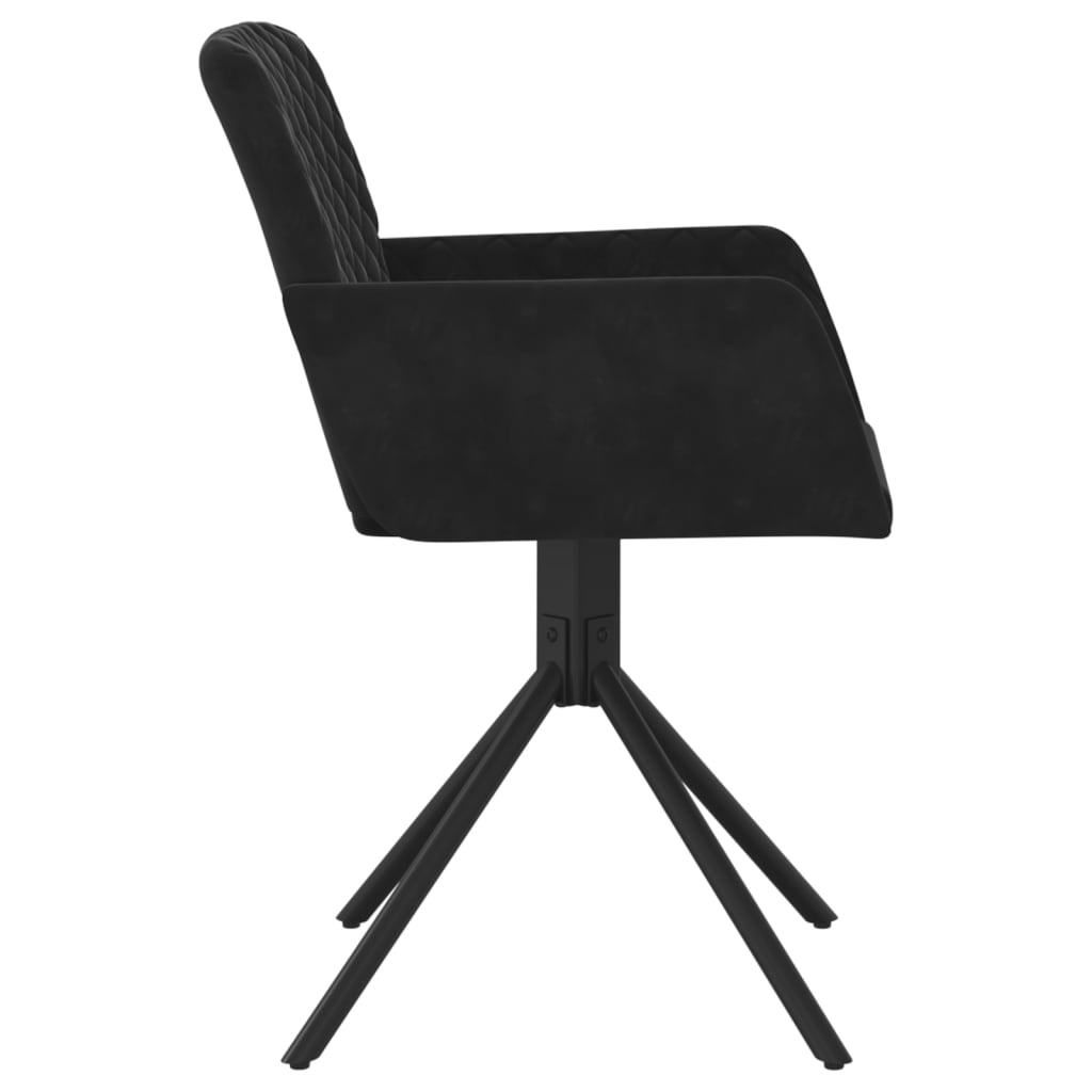 Dining Room Chairs 2 pcs Swivel Black Velvet