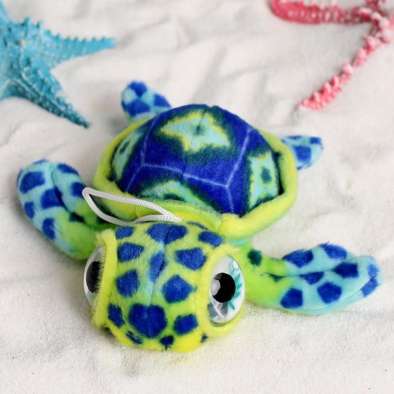 Hot Realistic Tortoise Plush Toys Sea Turtle Soft Cute Keychain Animal Doll Stuffed Keyring Car Bag Pendant Children Gift