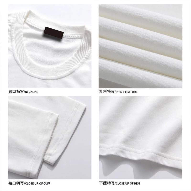 190g Cotton Loose Fit Graphic T-Shirt Men Women Casual Streetwear Round Neck Short Sleeve