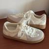 Fashion French Lace - Satin Ribbon Trainer Sneakers | Cream - Sweet Vintage Sporty Sneakers