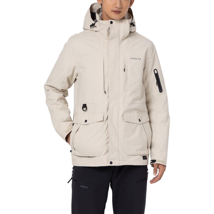 

DECATHLON FORCLAZ TRAVEL 500 Solid Color Zipper Fashion Hiking Waterproof Windproof Warm Jacket Men s L