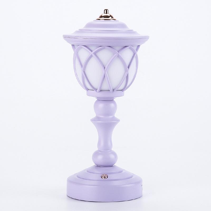 Retro Lotusblad Nattlampa Skrivbord Mini Dekorativa Ornament USB-Laddning Macaron-stil Sängbelysning Liten Bordslampa