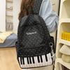 Schultasche Polka Dot Klavier Hochwertige Schultasche Schülerin Koreanischer College-Stil Reiserucksack Mittelschülerin Rucksack