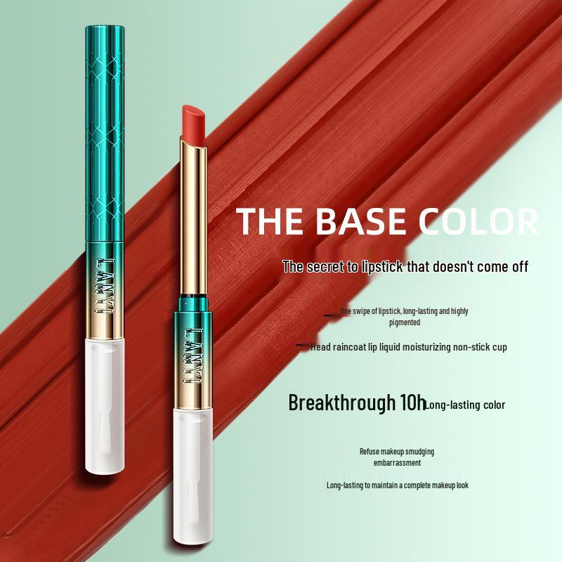 Lan Yi Color-Locking Waterproof Lipstick - Fade-Resistant, Long-Lasting Cinnamon Milk Tea Shade
