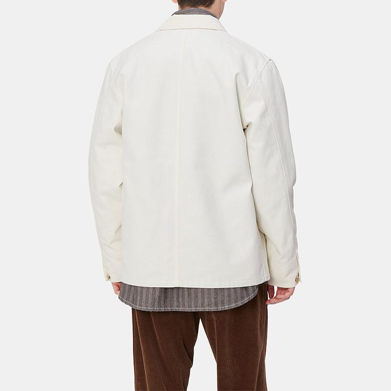 Carhartt WIP FW24 Michigan Coat Classic Square Label Button Long Sleeve Jacket Unisex Jacket Off-White I015261-0DJ-01