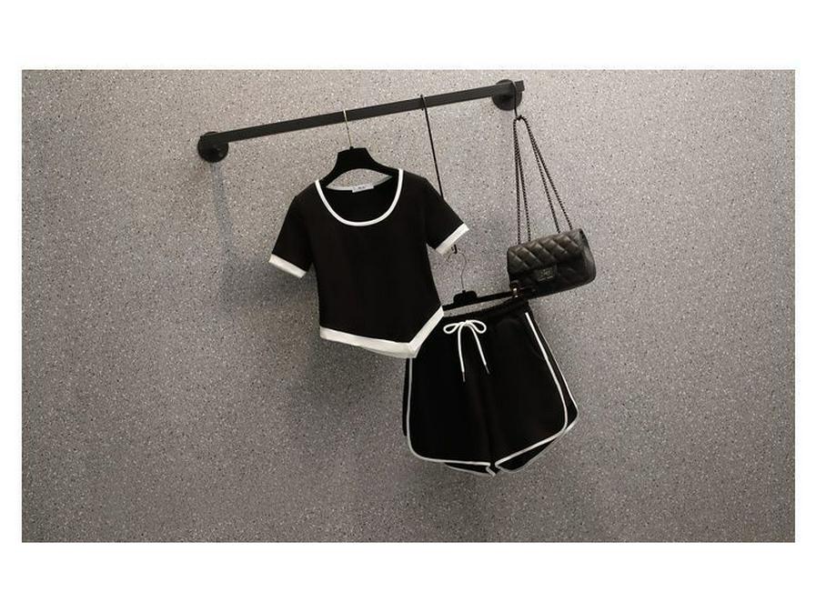 Plus Size Women's Summer Fashion Slimming Set: Irregular Top & Sports Shorts
