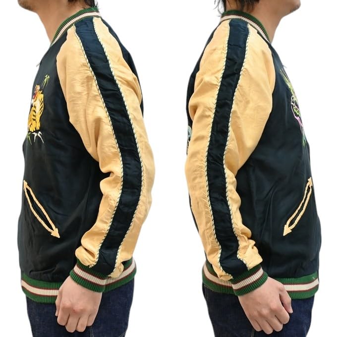 Tailor Toyo Aging Souvenir Jacket Sukajan DRAGON HEAD EAGLE Taylor Toyo TT15683-119 × (JP, Alphabet, 2XL, Black)