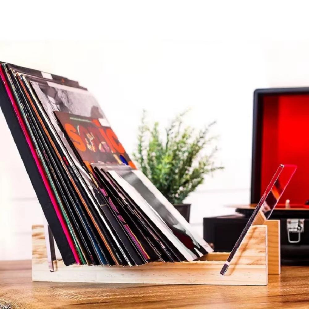 Foldable Wooden CD Rack Handmade Desktop Display Stand Record Storage Holder  Coffee Table
