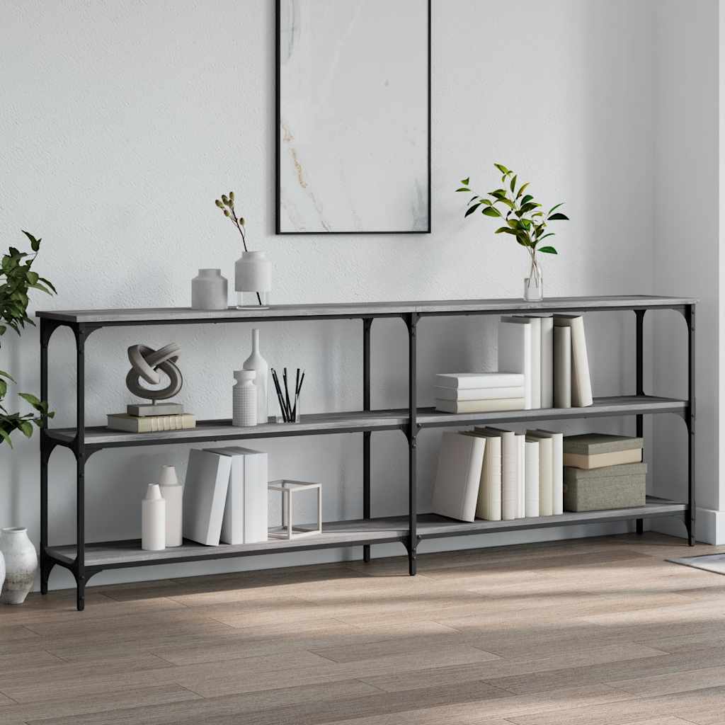 Console Table Grey Sonoma 200x29x75 cm Particleboard