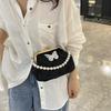 Embroidery Small Bag Women's Summer New Fashion Pearl Chain Mouth Gold Bag Versatile Messenger Bag