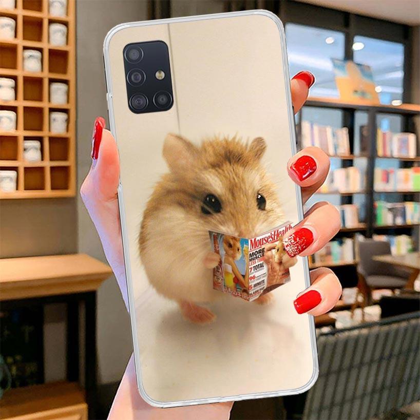 Cute Lovely Pet Hamster Cover Phone Case For Samsung Galaxy A12 A22 A32 A52 A72 A02S Phone Case Note 20 Ultra 10 S10 Plus A51 A7
