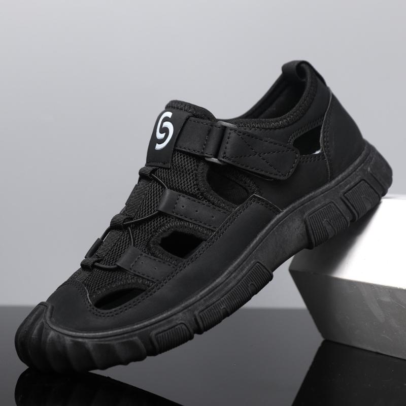 Men's Sandals Summer New Anti-slip Wear-resistant Beach Sandals Men Outdoor Non-slip Fashion Men Mesh Hollowed Wading Flip-flops