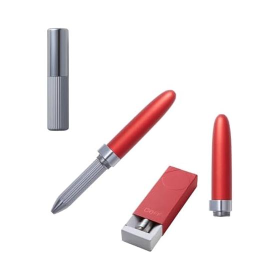 Deff Ballpoint Pen Luxury Pen Jacket Extra Short Refill Case Set for Replacement Cores, Unisex, Gift, Oil-Based, Water-Based, Business, Ruby Red