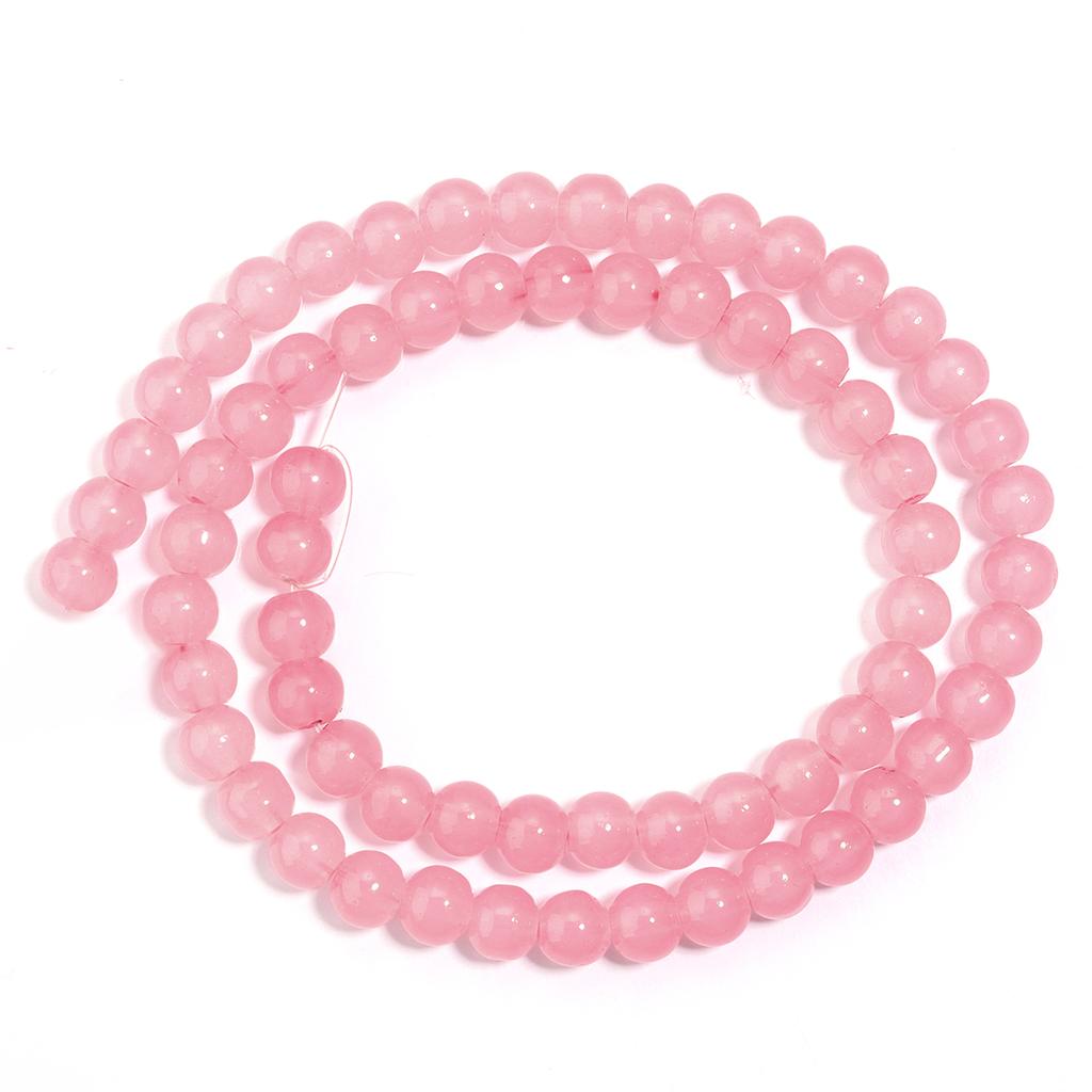 1 Strand 6/8mm Solid Color Glass Beads Loose Spacer Round Beads For Jewelry Making DIY Handmade Bracelet Necklace Accessories