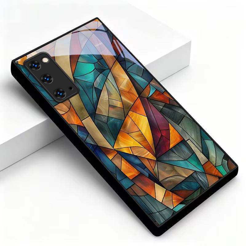 Chromatic Fragments Black Glass Phone Case For Samsung Galaxy S20 S21 S22 S23 Plus S24 FE S25 Ultra S26 Edge S25 S20 Back Cover