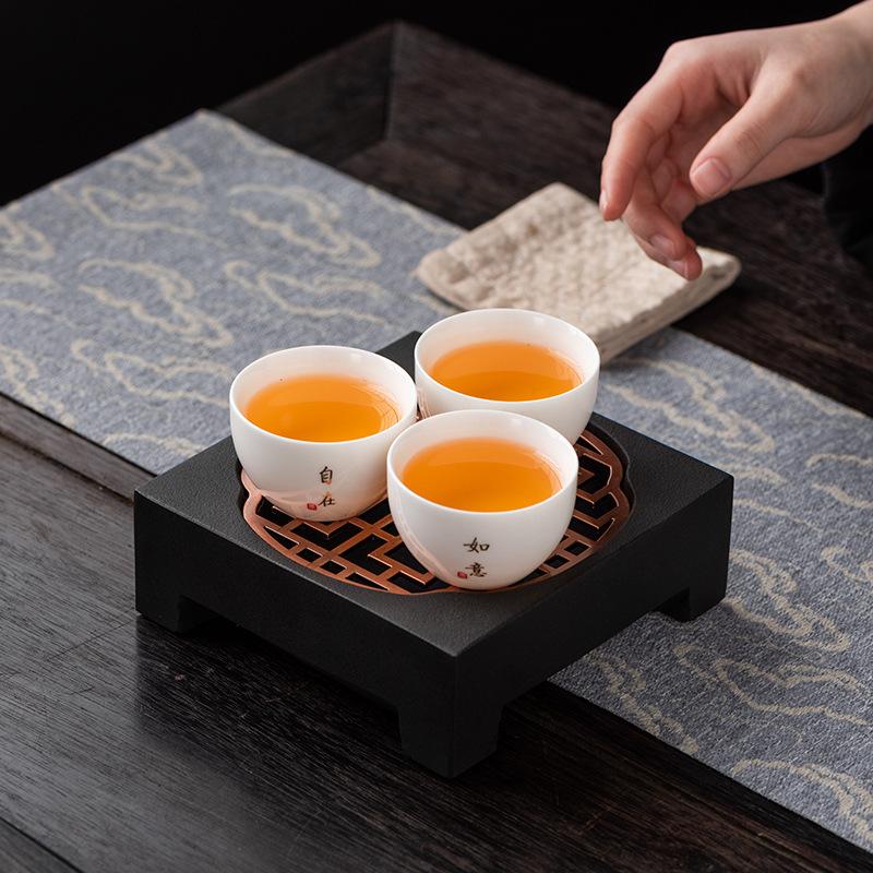 Suet Jade Ceramic Tea Cup Small Cup Kung Fu Tea Set Gold-painted High-end Tea Bowl Home Modern Light Luxury