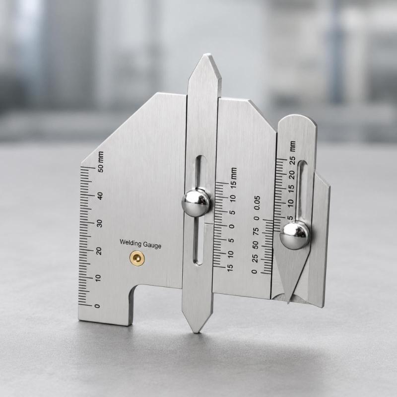 Welding Inspection Gauge Instrument, Steel Measuring Tool with Adjustable Slides for Width, Spacing, and Joint Preparation