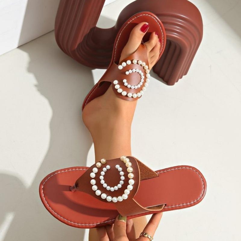 Large size flat toe slippers women's new beach cool slippers Yama women's shoes
