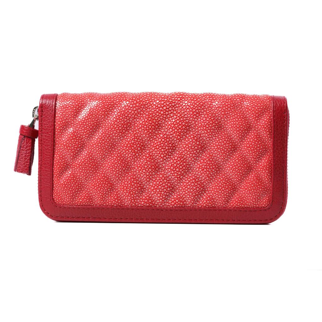Stingray Red Long Wallet [Nallyda] Matelassé